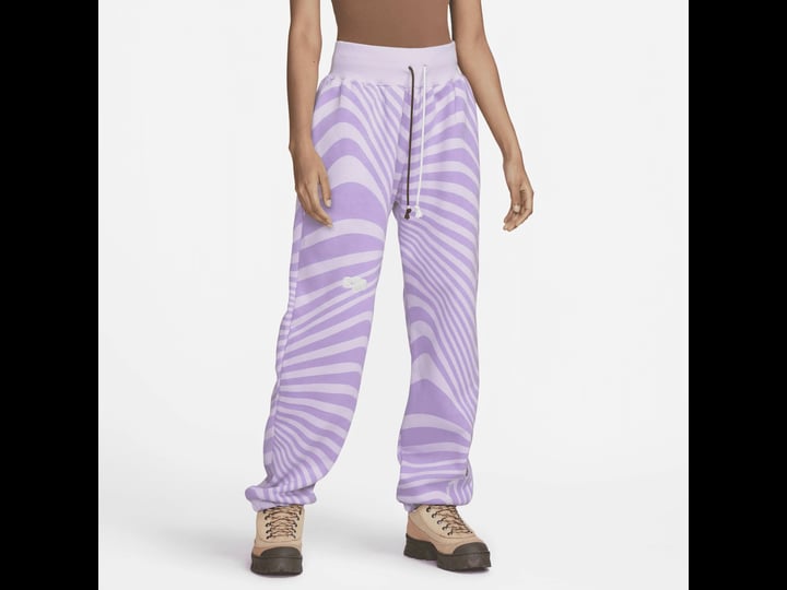 nike-womens-sportswear-phoenix-fleece-high-waisted-swirl-sweatpants-in-purple-violet-frost-size-smal-1