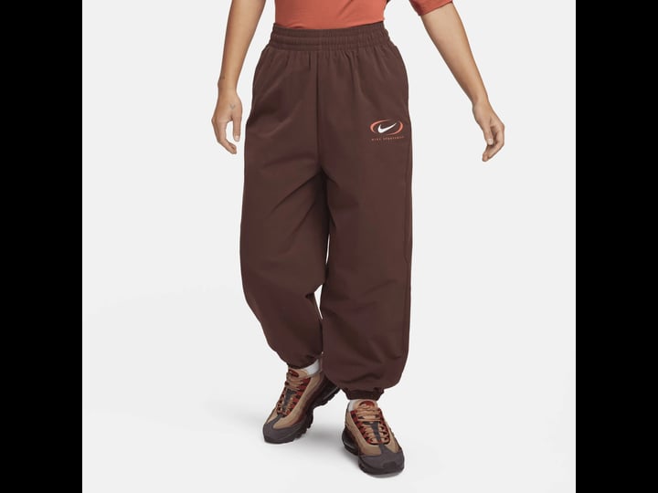 nike-womens-sportswear-trend-swoosh-woven-jogger-pants-in-brown-earth-brown-size-small-nylon-lace-sp-1