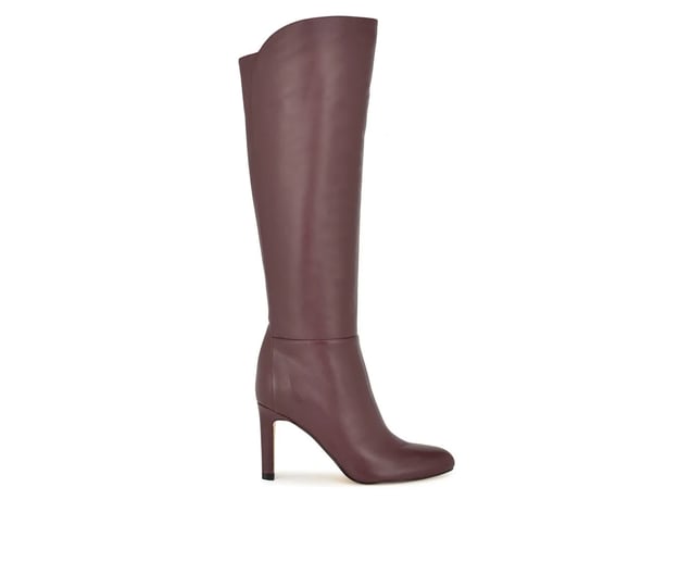 nine-west-sancha-womens-leather-knee-high-boots-size-10-red-1