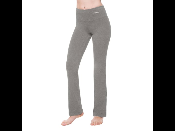 nirlon-straight-leg-yoga-pants-for-women-high-waisted-workout-leggings-womens-size-large-gray-1