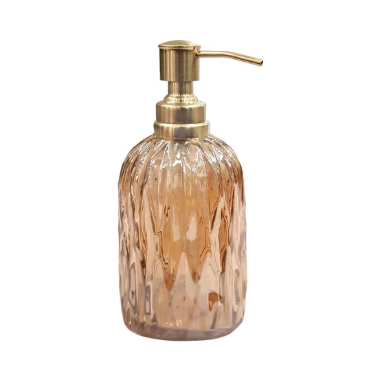 nusteel-gla328c-6-amber-glass-with-gold-colored-steel-soap-lotion-pump-1