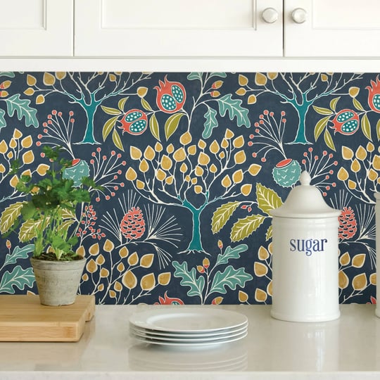 nuwallpaper-groovy-garden-navy-peel-stick-wallpaper-1