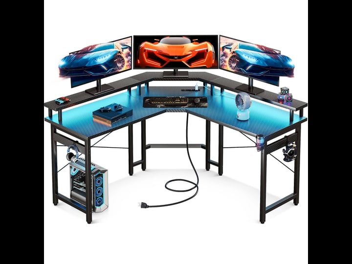 odk-l-shaped-gaming-desk-with-led-lights-power-outlets-51-computer-desk-with-full-monitor-stand-corn-1