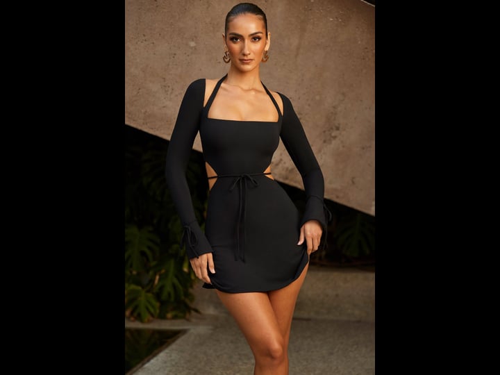 oh-polly-long-sleeve-cut-out-a-line-mini-dress-in-black-3