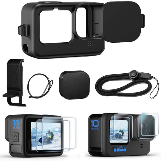 okfun-accessories-kit-for-gopro-hero-11-10-9-black-silicone-sleeve-protective-case-with-rubber-lens--1