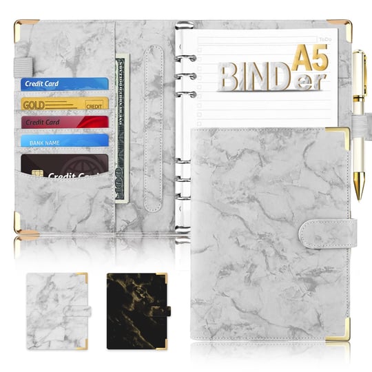 onlyesh-a5-binder-marble-small-binder-refillable-6-ring-mini-binder-for-a5-filler-paper-leather-bind-1