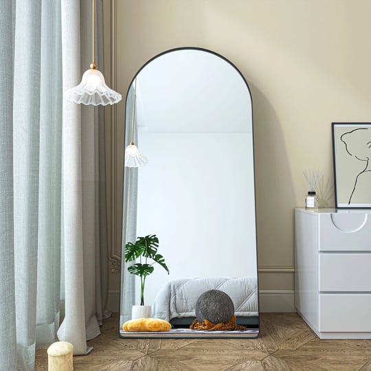 organnice-32-in-w-x-71-in-h-arched-aluminum-alloy-framed-full-length-mirror-standing-floor-mirror-bl-1