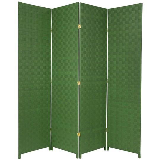 oriental-furniture-6-ft-tall-woven-fiber-outdoor-all-weather-room-divider-4-panel-green-1