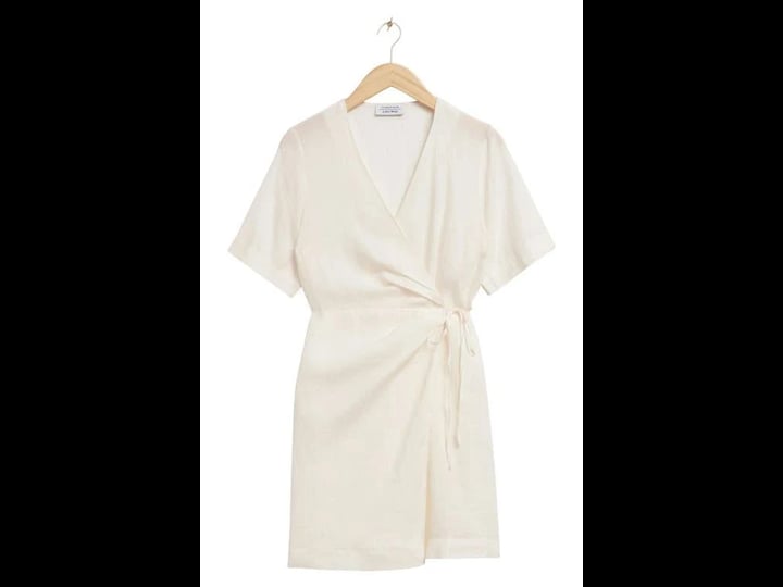 other-stories-solid-linen-wrap-dress-in-white-at-nordstrom-size-5