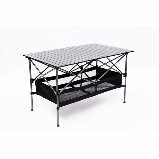 otryad-black-rectangular-lightweight-aluminum-27-inch-outdoor-picnic-table-with-roll-up-tabletop-and-1