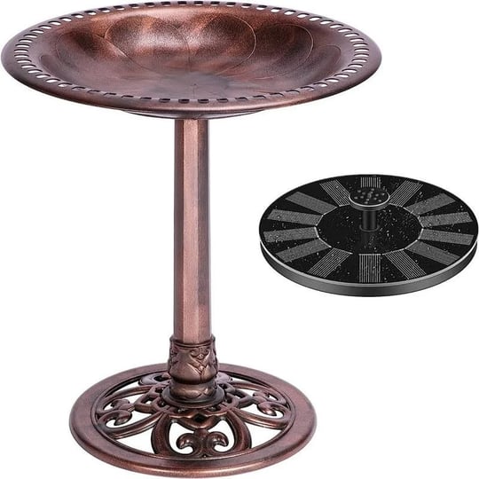 outdoor-garden-bird-bath-and-solar-powered-round-pond-fountain-combo-set-brown-1
