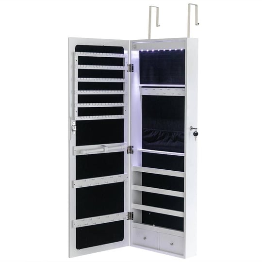 outopee-white-whole-body-mirror-wood-wall-hanging-jewelry-armoire-storage-cabinet-8-blue-led-light-5