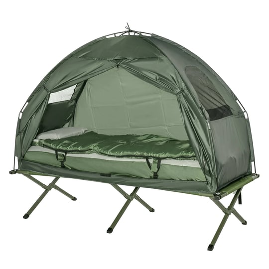 outsunny-portable-camping-cot-tent-with-air-mattress-sleeping-bag-pillow-1