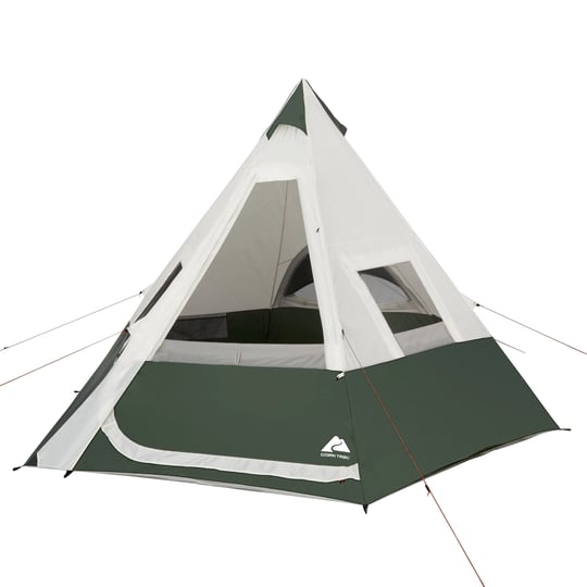 ozark-trail-7-person-1-room-teepee-tent-with-vented-rear-window-green-1