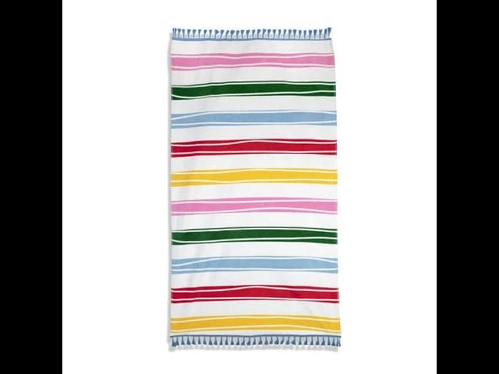 packed-party-beach-towel-rainbow-stripes-print-multi-color-with-blue-fringe-size-35-x-70-1