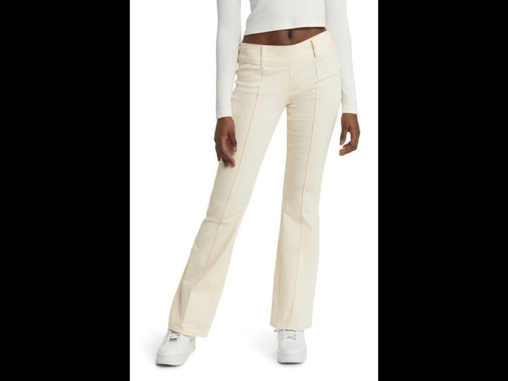 pacsun-womens-stretch-cream-low-rise-flare-pants-size-28