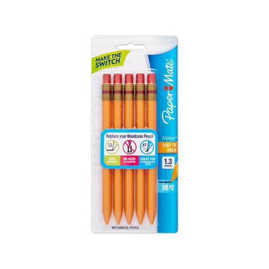 paper-mate-mates-mechanical-pencils-1-3-mm-yellow-5-pack-1