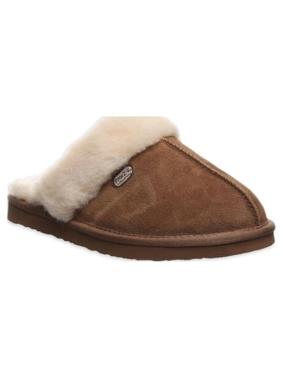 pawz-by-bearpaw-womens-mackenzie-suede-scuff-slipper-size-9-brown-1