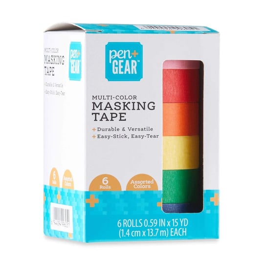 pengear-rainbow-masking-tape-6-rolls-0-59-in15-yard-multi-color-1