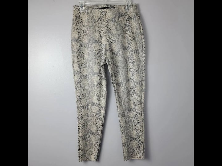 philosophy-pants-jumpsuits-philosophy-womens-m-faux-leather-snake-print-legging-pants-cream-slim-str-1