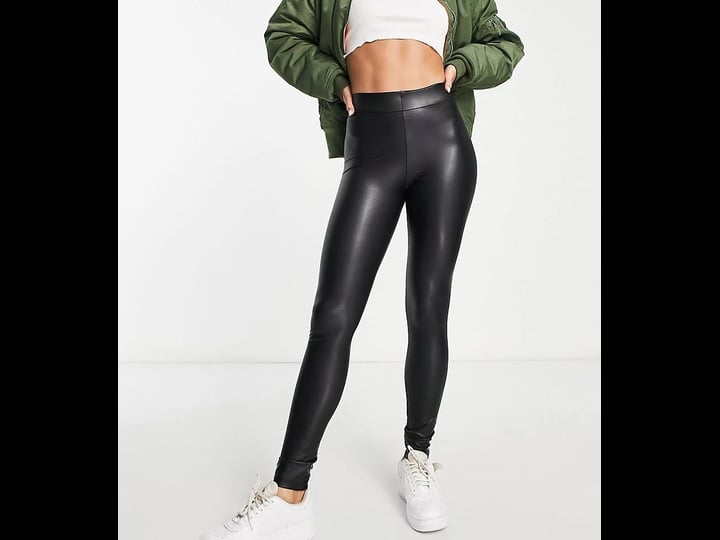 pieces-tall-high-waist-coated-leggings-in-black-1