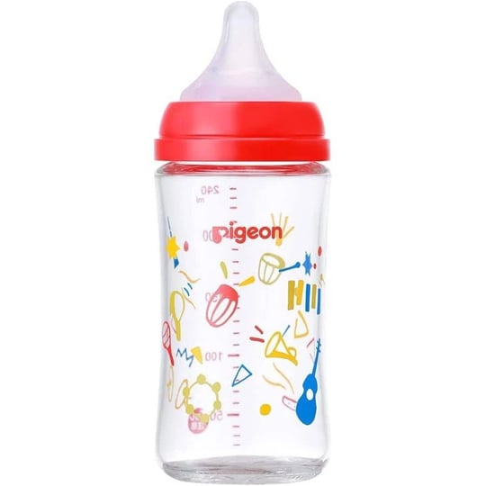 pigeon-heat-resistant-glass-feeding-bottle-240ml-with-sizem-teat-music-pattern-1