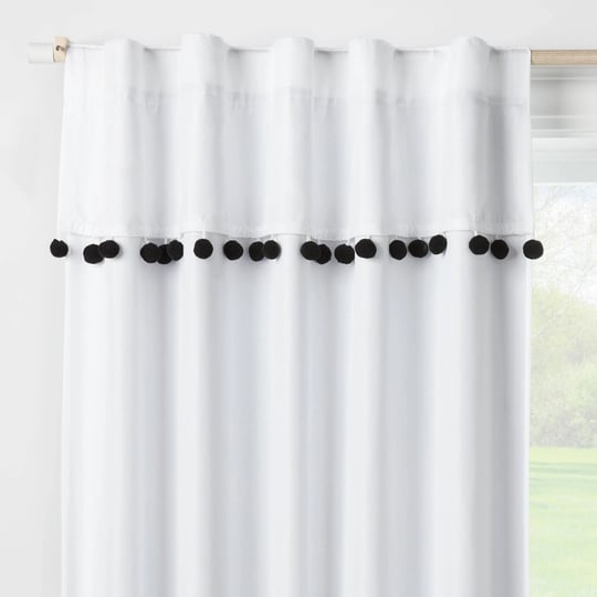 pillowfort-95-pom-pom-blackout-valance-panel-white-black-target-1