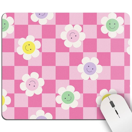 pink-checkered-mouse-pad-small-smile-face-with-daisy-mousepads-square-for-desk-pad-cute-retro-y2k-mo-1