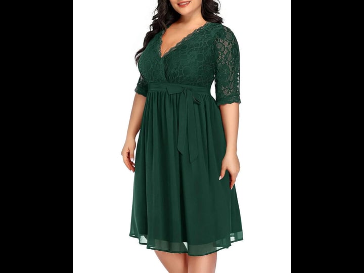 pinup-fashion-plus-sizeaemerald-green-dresses-women-cocktail-lace-chiffon-party-wedding-guest-semi-f-1