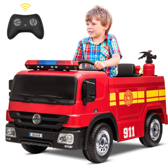 pirecart-12v-kids-ride-on-car-electric-powered-fire-truck-toy-with-remote-control-led-lights-1