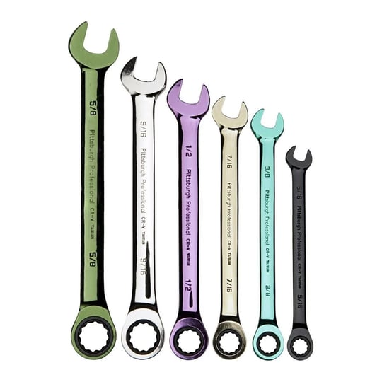 pittsburgh-6-piece-sae-ratcheting-color-combo-wrench-set-66053-1
