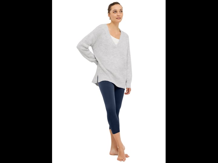 plus-size-womens-knit-capri-leggings-by-ellos-in-navy-size-26-29