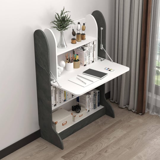 pmnianhua-fold-down-deskwall-mounted-drop-leaf-table-space-saving-laptop-computer-desk-with-storages-1