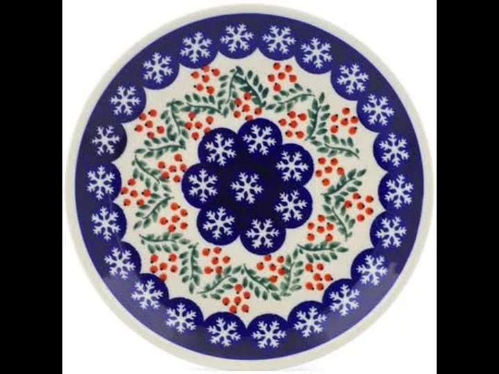 polish-pottery-7-plate-snowflakes-tree-1