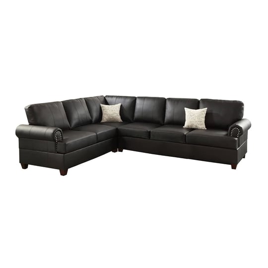 poundex-2-pcs-sectional-black-bonded-leather-f7769-1
