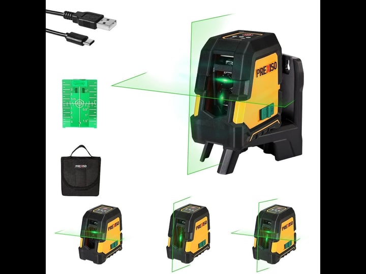 prexiso-laser-level-self-leveling-100ft-rechargeable-cross-line-laser-green-line-leveler-tool-for-co-1