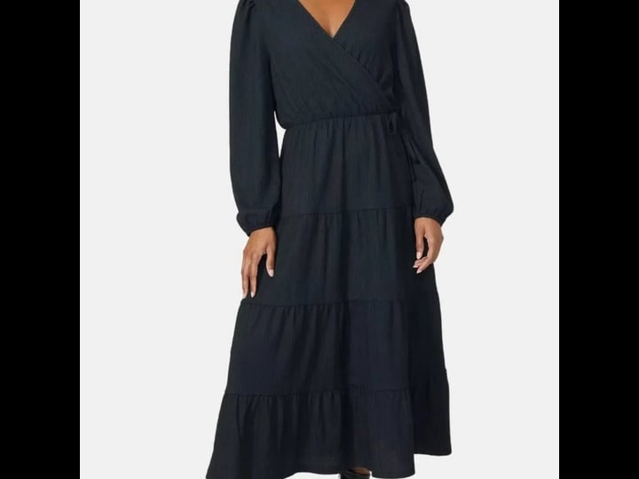 principles-womens-ladies-tiered-wrap-maxi-dress-black-11