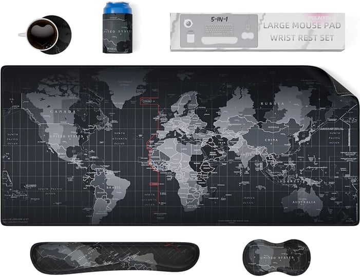 pulaixin-5-in-1-keyboard-mouse-pad-set-wrist-large-world-map-1