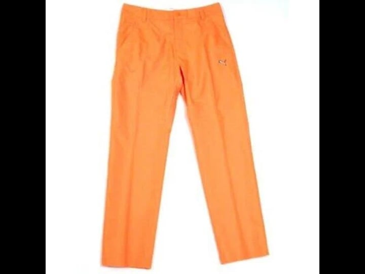 puma-cell-h2-off-orange-golf-pants-water-wind-repellant-mens-30-x-31