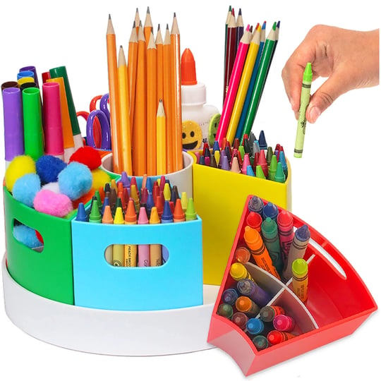 puzzle-ez-crayon-organizer-and-storage-lazy-susan-school-art-supplies-caddy-rotating-kids-desk-organ-1