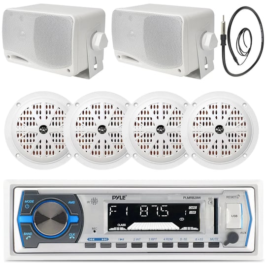pyle-audio-bundle-plmrb29w-marine-usb-bluetooth-boat-radio-4-speakers-antenna-3-5-speakers-1