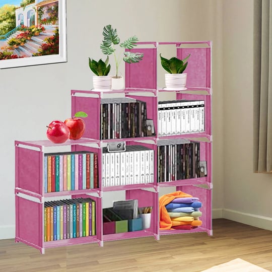 qhomic-kid-adjustable-bookcase-storage-bookshelf-with-9-cube-book-shelves-for-kids-adult-pink-size-1-1