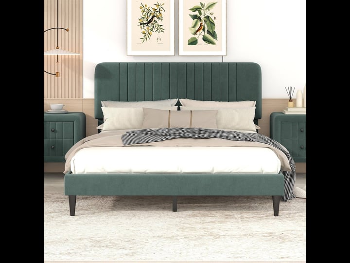 queen-size-platform-bed-with-upholstered-headboard-velvet-platform-bedframe-mattress-foundation-no-b-1