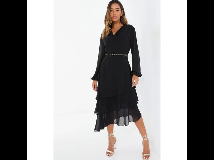 quiz-black-long-sleeve-chain-belt-midi-dress-black-7