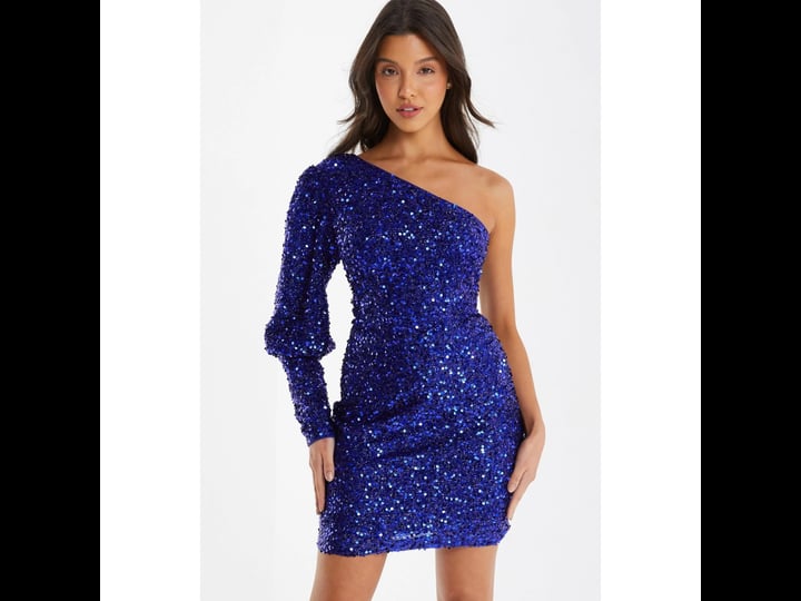 quiz-womens-one-shoulder-sequin-bodycon-dress-blue-1