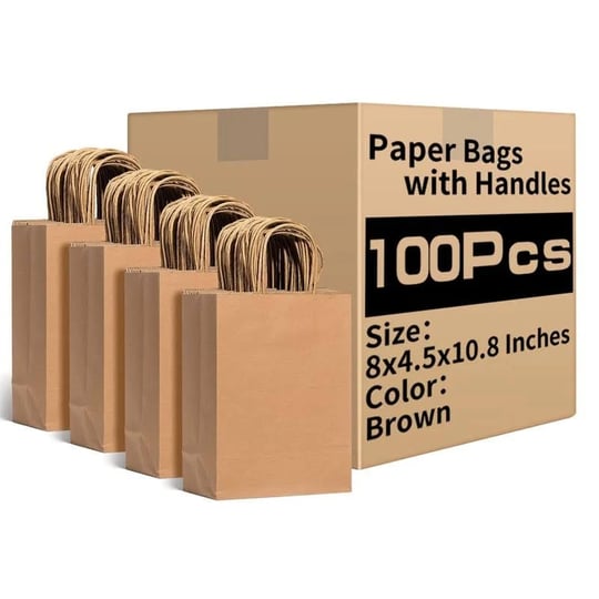 racetop-brown-paper-bags-with-handles-bulk-100pcs-8x4-5x10-8-inch-gift-bags-brown-kraft-paper-bags-g-1