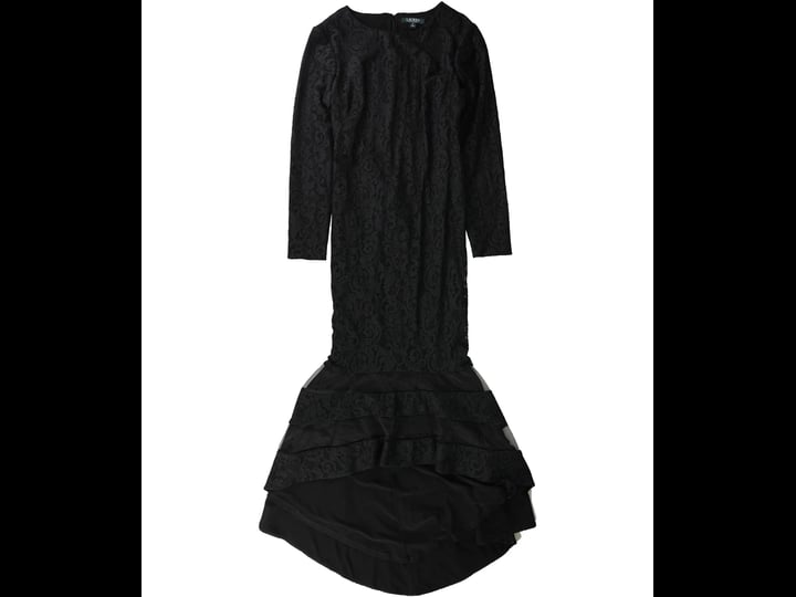 ralph-lauren-womens-fluted-lace-gown-dress-black-3