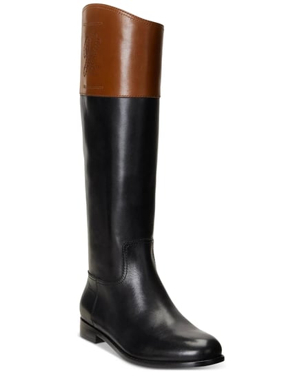 ralph-lauren-womens-justine-burnished-leather-riding-boot-size-6-in-black-deep-saddle-tan-1