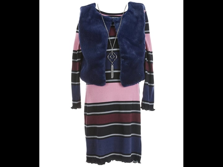 rare-editions-big-girls-7-16-solid-faux-fur-vest-long-sleeve-widethin-striped-chunky-rib-knit-sheath-1