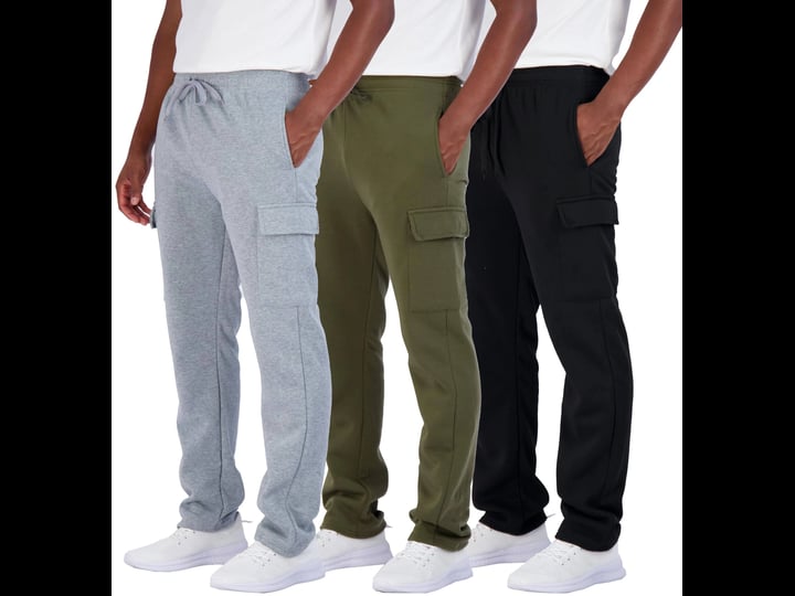 real-essentials-3-pack-mens-tech-fleece-active-athletic-casual-open-bottom-cargo-sweatpants-with-poc-1